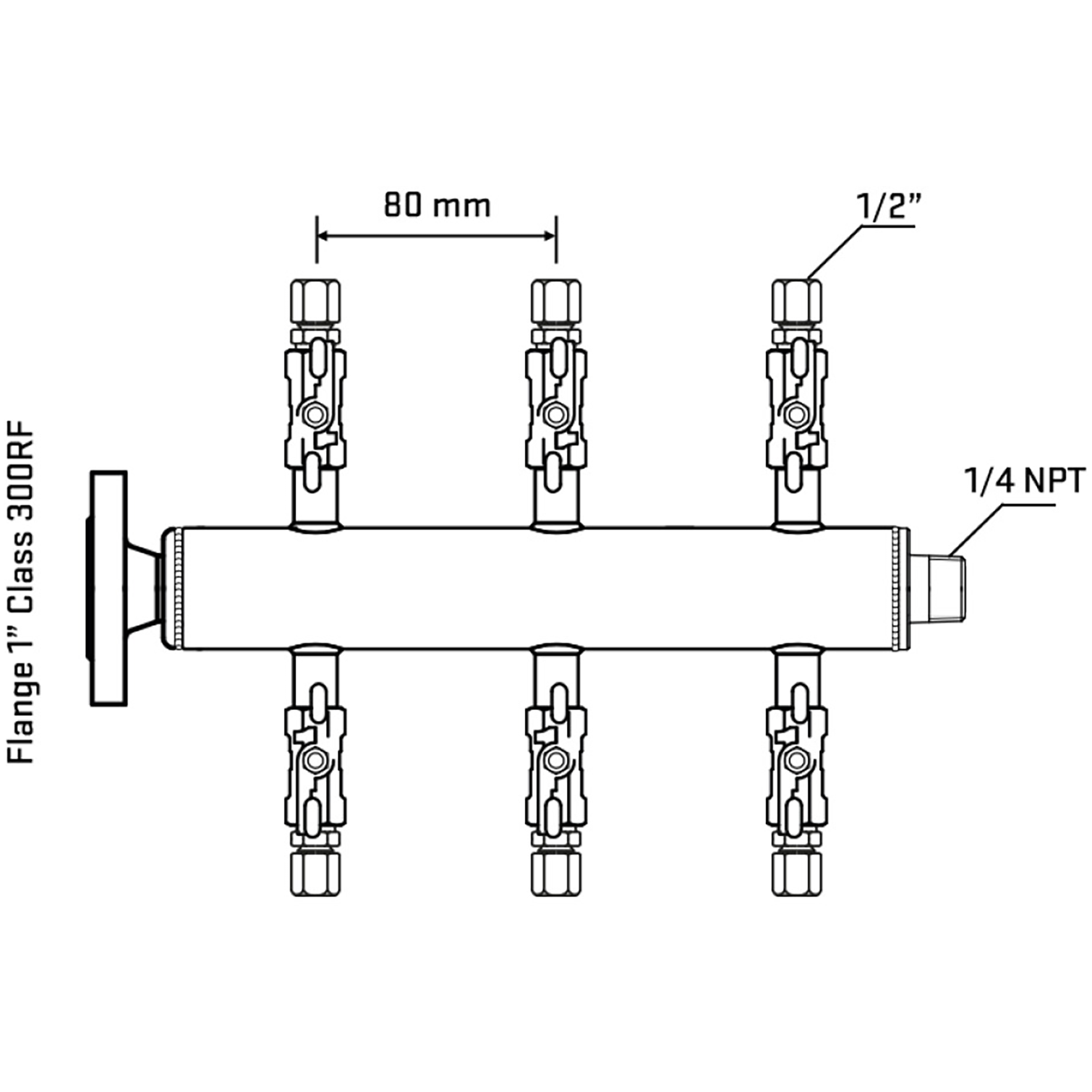 M506A050240 Manifolds Stainless Steel Double Sided