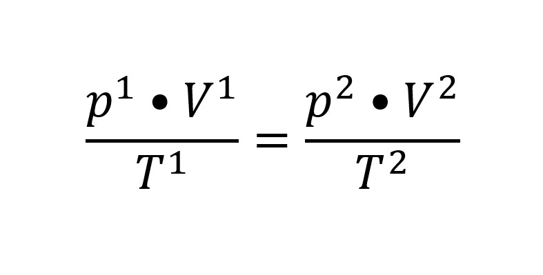 Formula of Boyle Gay Lussac's gas law - state equation.