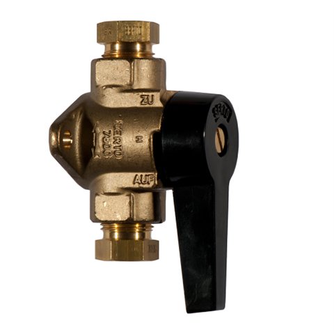 Total Flow Cock Tube 6mm Brass Seal NBR PV 08E21-6F