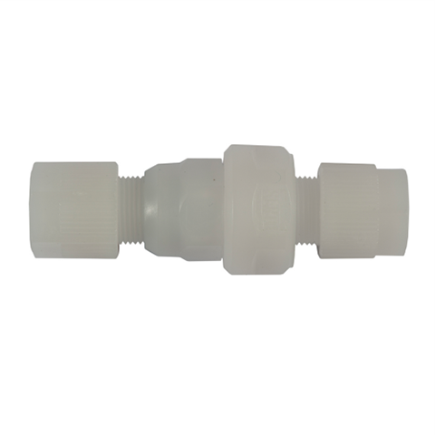 Check Valve Tube 10mm OP 0,2 Bar PVDF Seal FPM CV 23B21-10-10 0,2