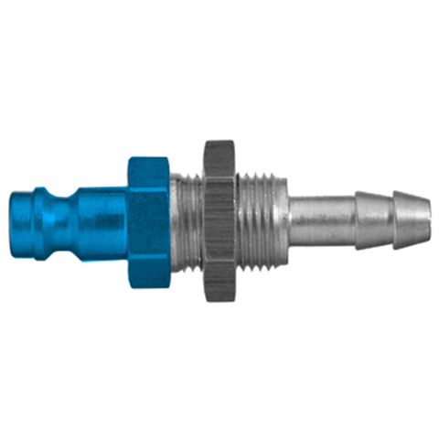 45574185 Nipple - Straight-through - Panel Mount Nipple Straight through - coded systems/ Rectukey.  The mechanical coding of the coupling and plug offers a  guarantee for avoiding mix-ups between media when coupling, which is complemented by the color coding of the anodised sleeves. Double shut-off version available on request.