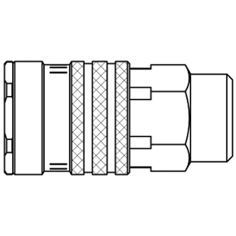 45671815 Coupling - Double Shut-off - Male Thread Rectus double shut-off quick coupler (KB serie) On the double shut-off systems, after disconnection, the flow stops both in the coupling and in the plug. The medium remains in the hose in both connecting lines, the pressure is held constant and will not be released.