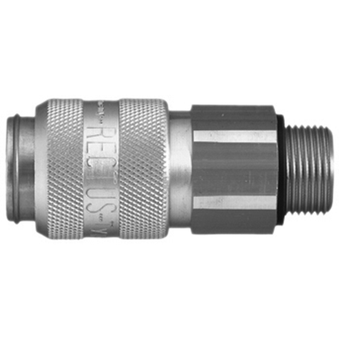 46374020 Coupling - Double Shut-off - Male Thread Rectus double shut-off quick coupler (KB serie) On the double shut-off systems, after disconnection, the flow stops both in the coupling and in the plug. The medium remains in the hose in both connecting lines, the pressure is held constant and will not be released.