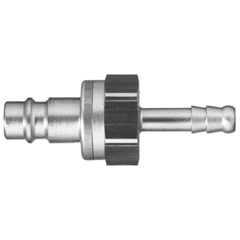 47550400 Nipple - Double Shut-off - Hose Barb Double shut-off nipple/ plug. (KB serie) On the double shut-off systems, after disconnection, the flow stops both in the coupling and in the plug. The medium remains in the hose in both connecting lines, the pressure is held constant and will not be released.