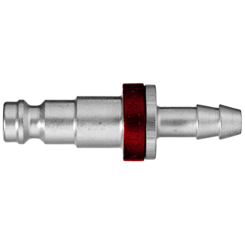 48025702 Nipple - Straight-through - Hose Barb Nipple Straight through - coded systems/ Rectukey.  The mechanical coding of the coupling and plug offers a  guarantee for avoiding mix-ups between media when coupling, which is complemented by the color coding of the anodised sleeves. Double shut-off version available on request.