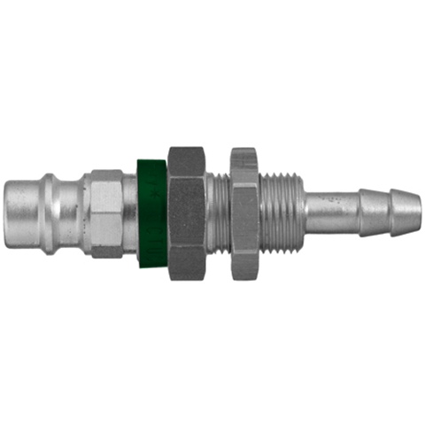 48066885 Nipple - Straight-through - Panel Mount Nipple Straight through - coded systems/ Rectukey.  The mechanical coding of the coupling and plug offers a  guarantee for avoiding mix-ups between media when coupling, which is complemented by the color coding of the anodised sleeves. Double shut-off version available on request.