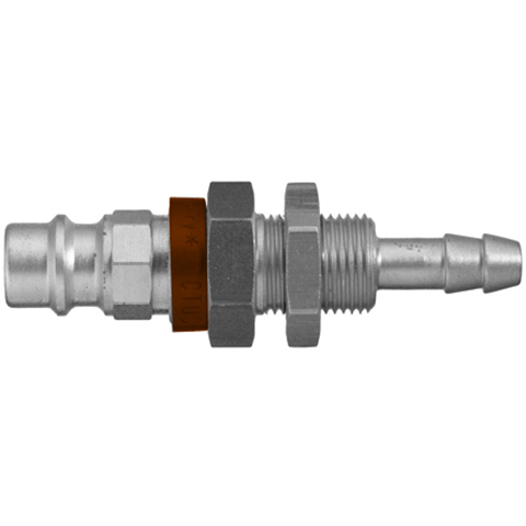 48066890 Nipple - Straight-through - Panel Mount Nipple Straight through - coded systems/ Rectukey.  The mechanical coding of the coupling and plug offers a  guarantee for avoiding mix-ups between media when coupling, which is complemented by the color coding of the anodised sleeves. Double shut-off version available on request.