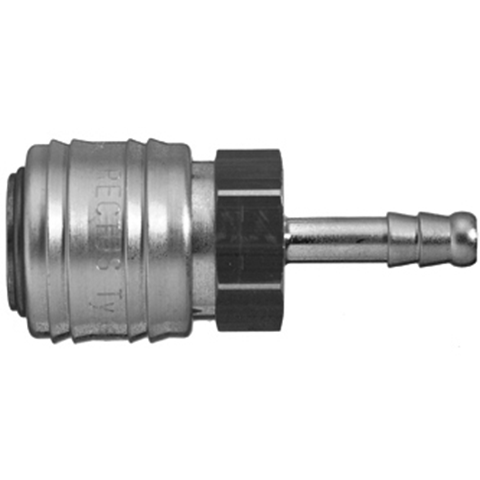 48711395 Coupling - Single Shut-off - Hose Barb Rectus and Serto Single shut-off quick couplers work without a valve in the nipple but with a valve in the quick coupler. The flow is stalled when the connection is broken. (Rectus KA serie)