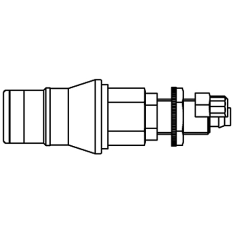 48830945 Coupling - Single Shut-off - Panel Mount Rectus quick coupling single shut-off coded system - Rectukey.  The mechanical coding of the coupling and plug offers a  guarantee for avoiding mix-ups between media when coupling, which is complemented by the color coding of the anodised sleeves. Double shut-off version available on request.