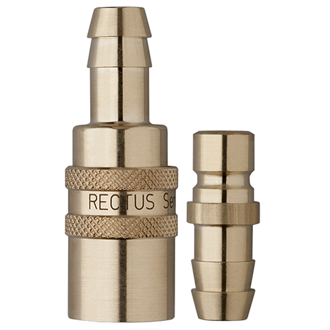 48940397 Coupling - Straight Through - Female Thread Rectus en Serto Straight through quick couplers with full bore works without a valve and thus achieve the best possible flow (flow). The turbulence which is normally caused by the intergrated valves is not present.