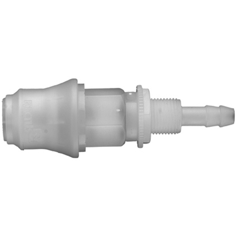 48960300 Coupling - Double Shut-off - Panel Mount Rectus double shut-off quick coupler (KB serie) On the double shut-off systems, after disconnection, the flow stops both in the coupling and in the plug. The medium remains in the hose in both connecting lines, the pressure is held constant and will not be released.