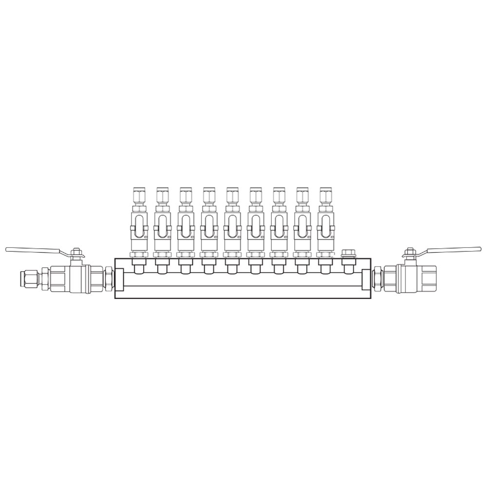 M1091132 Verdeelblokken Messing