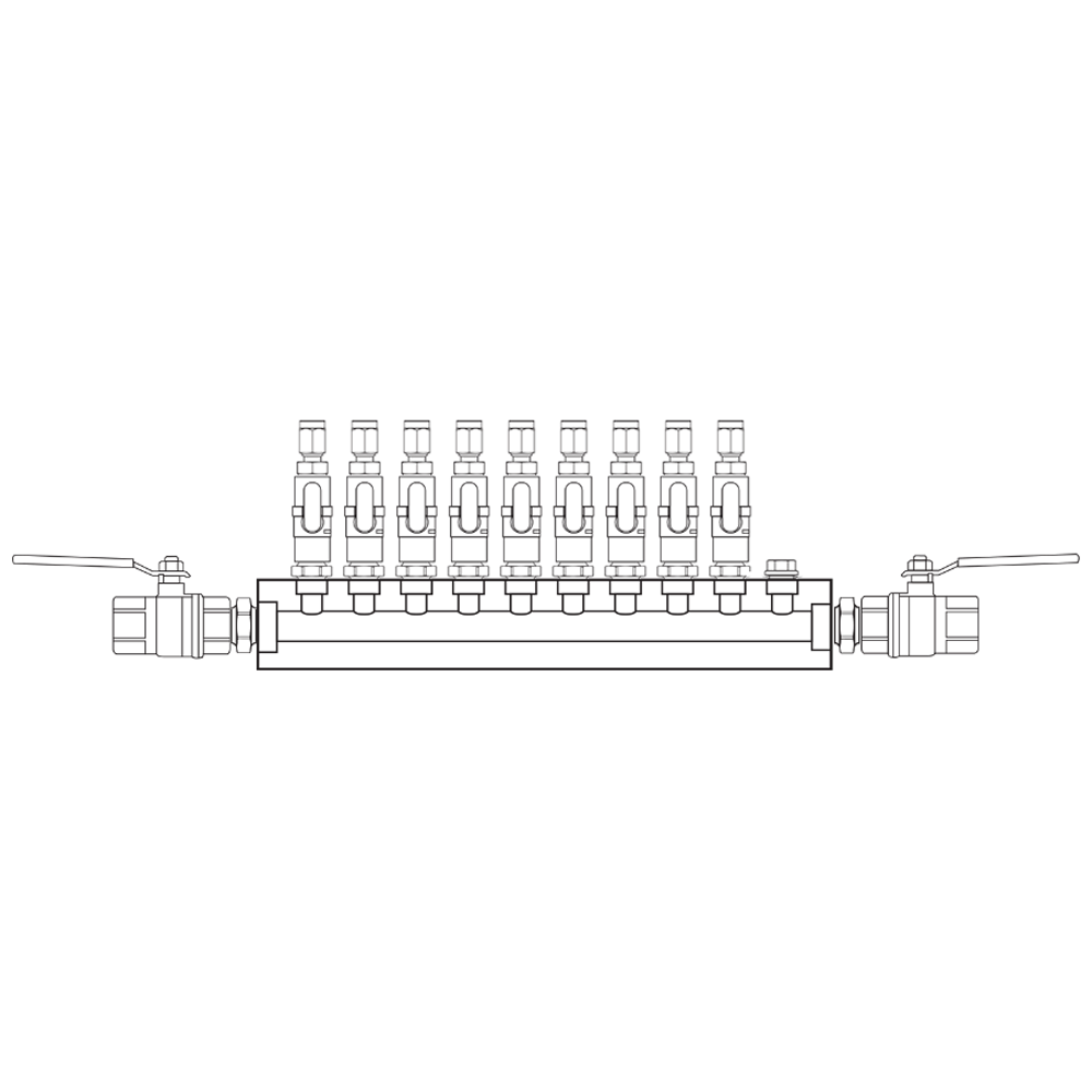 M1091312 Verdeelblokken Messing