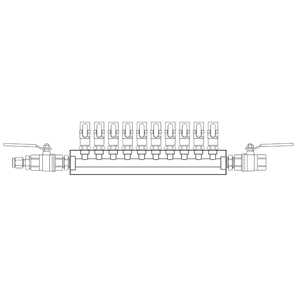 M1101032 Verdeelblokken Messing