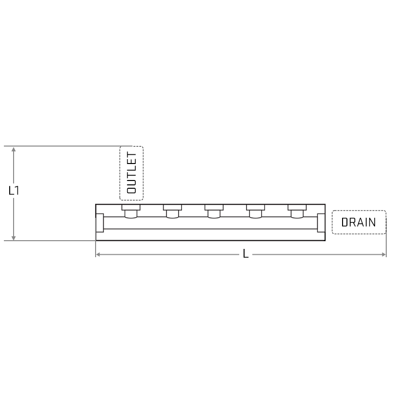 Manifold SS Barstock BSP 03-fold  O:NV6mm S:1/2 D:Plug