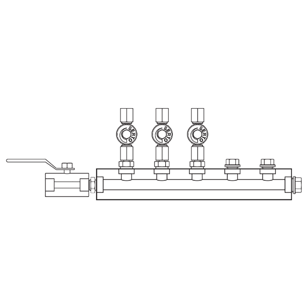 Manifold SS Barstock BSP 03-fold   O:NV6mm S:BV1/2 D:Plug