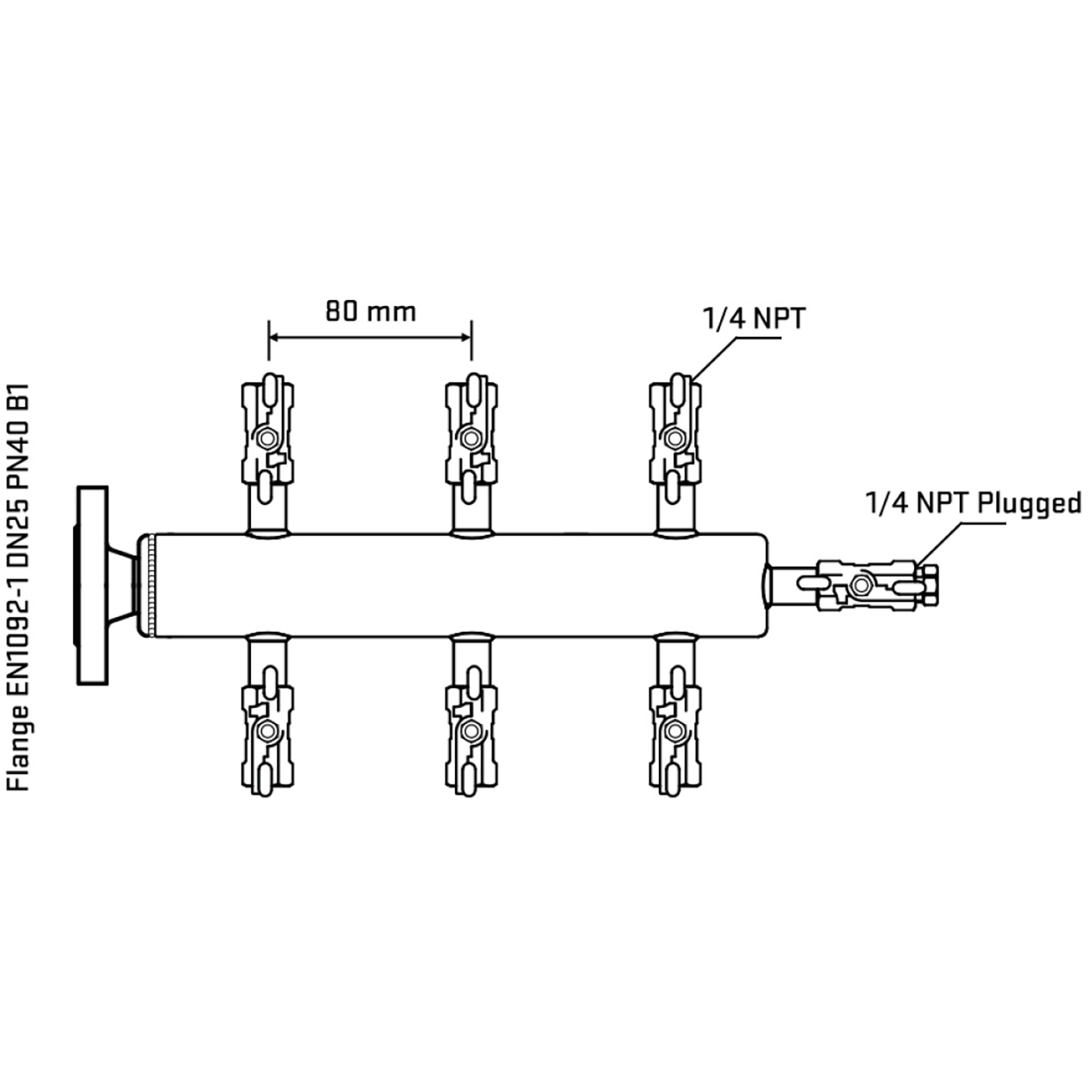 M506A020320 Manifolds Stainless Steel Double Sided