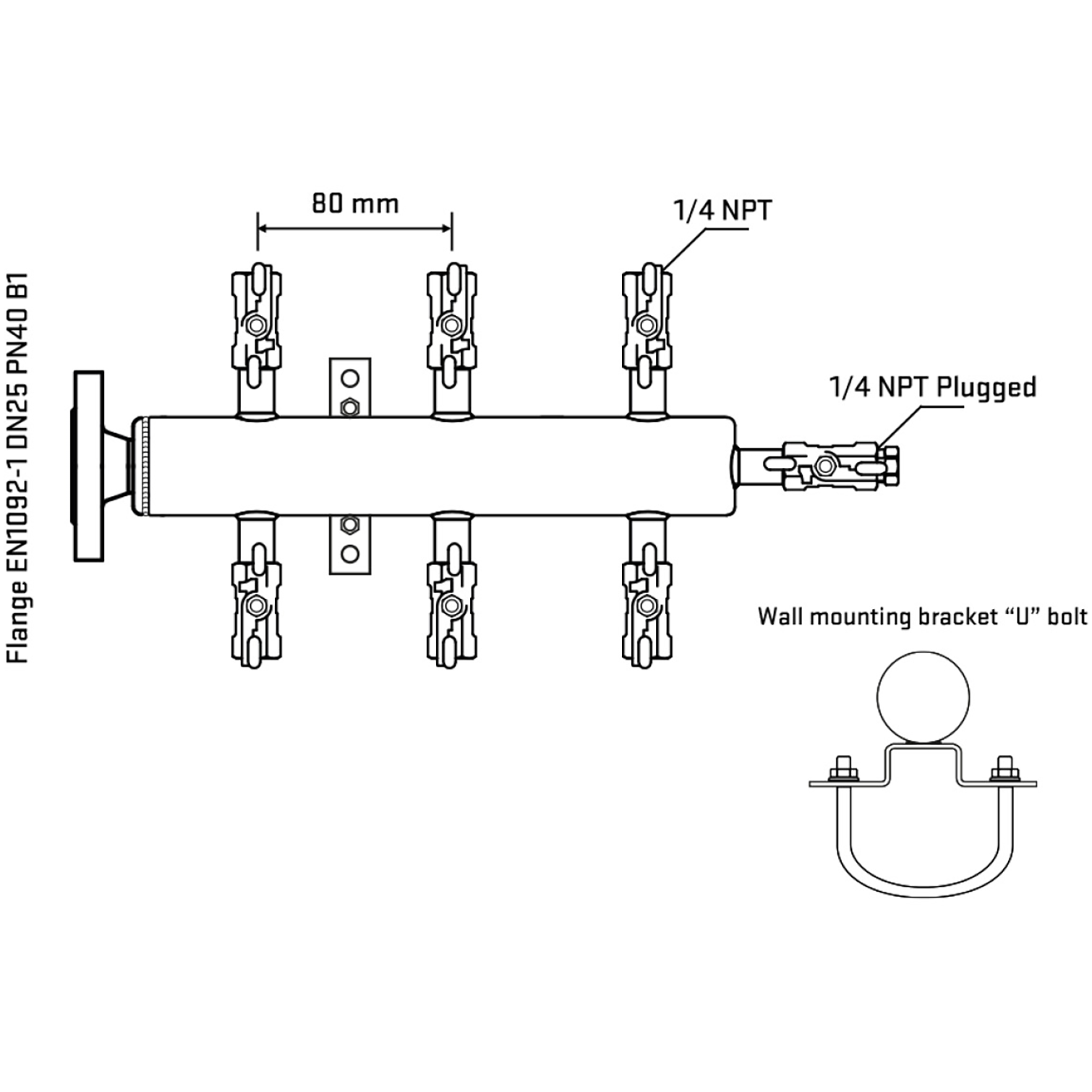 M506A020321 Manifolds Stainless Steel Double Sided