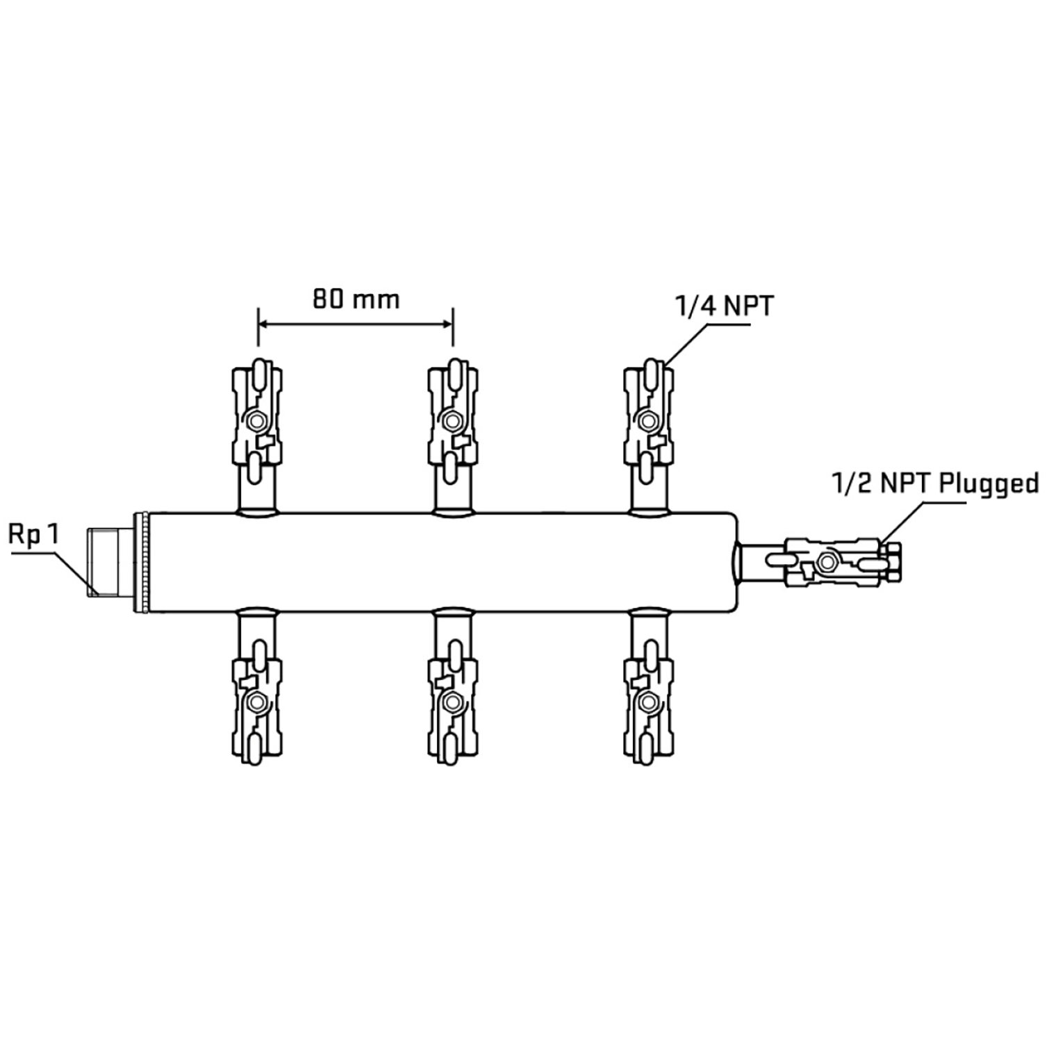 M506A020710 Manifolds Stainless Steel Double Sided