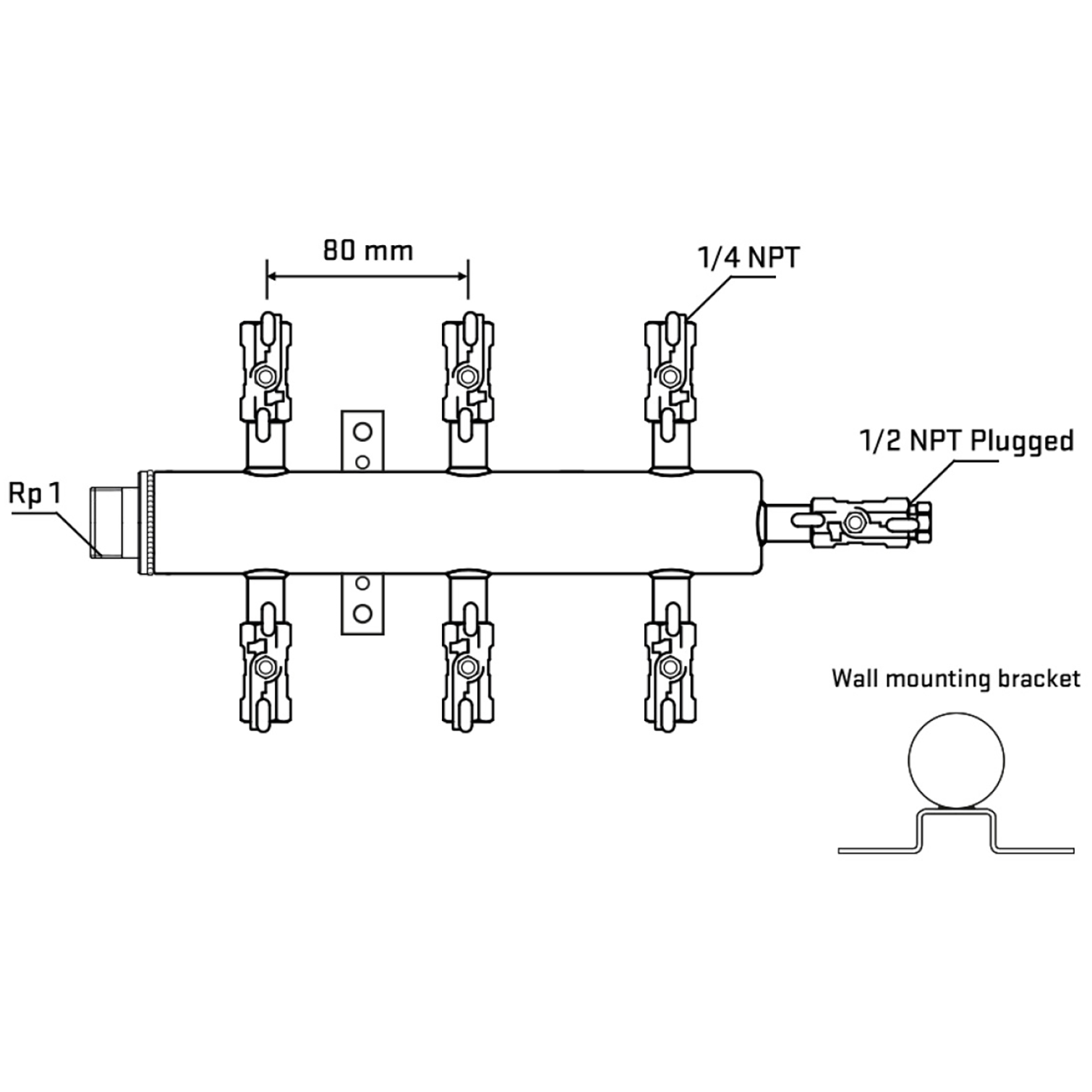 M506A020712 Manifolds Stainless Steel Double Sided