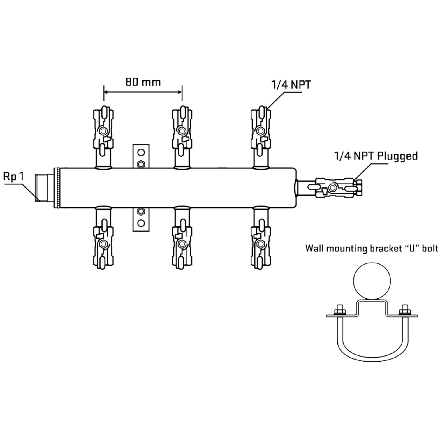 M506A020721 Manifolds Stainless Steel Double Sided