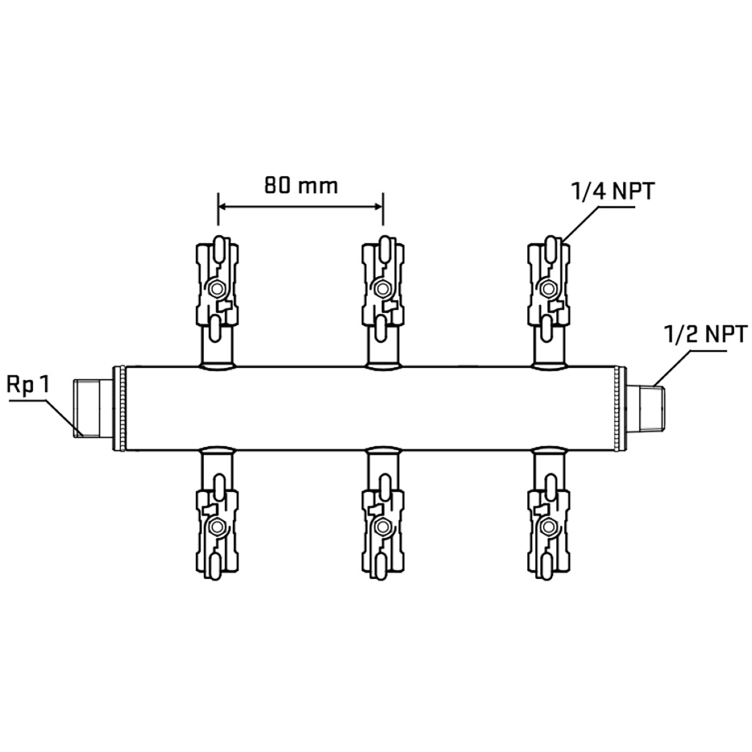 M506A020730 Manifolds Stainless Steel Double Sided