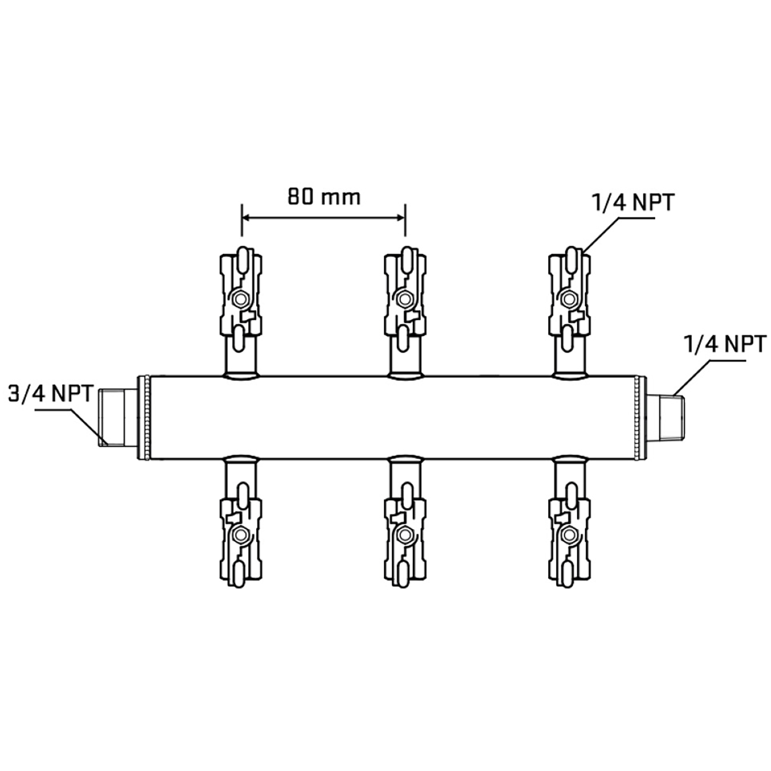 M506A021040 Manifolds Stainless Steel Double Sided