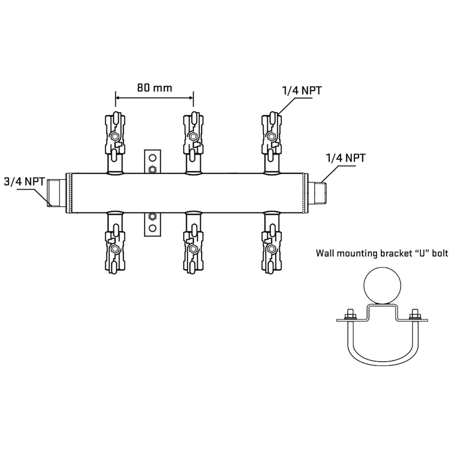 M506A021041 Manifolds Stainless Steel Double Sided