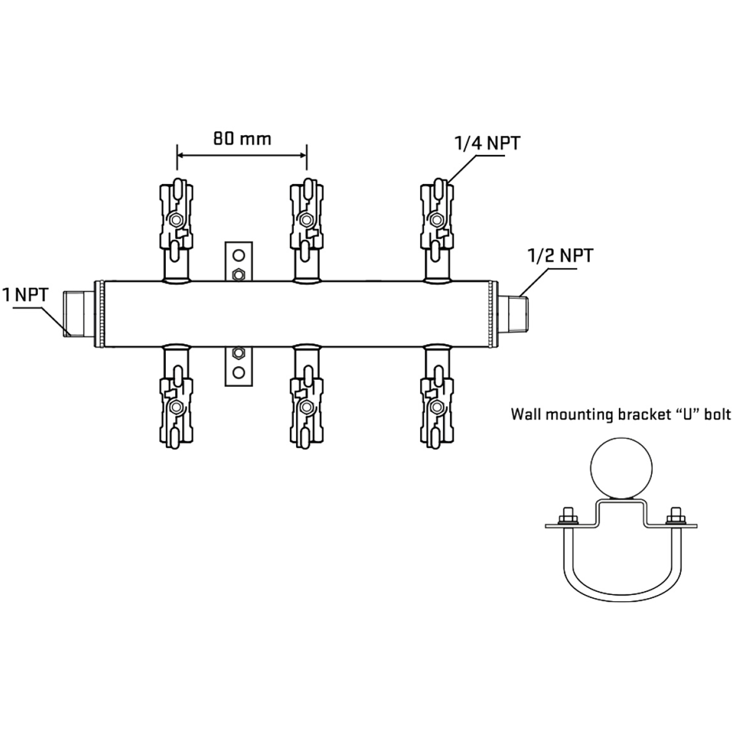 M506A021131 Manifolds Stainless Steel Double Sided