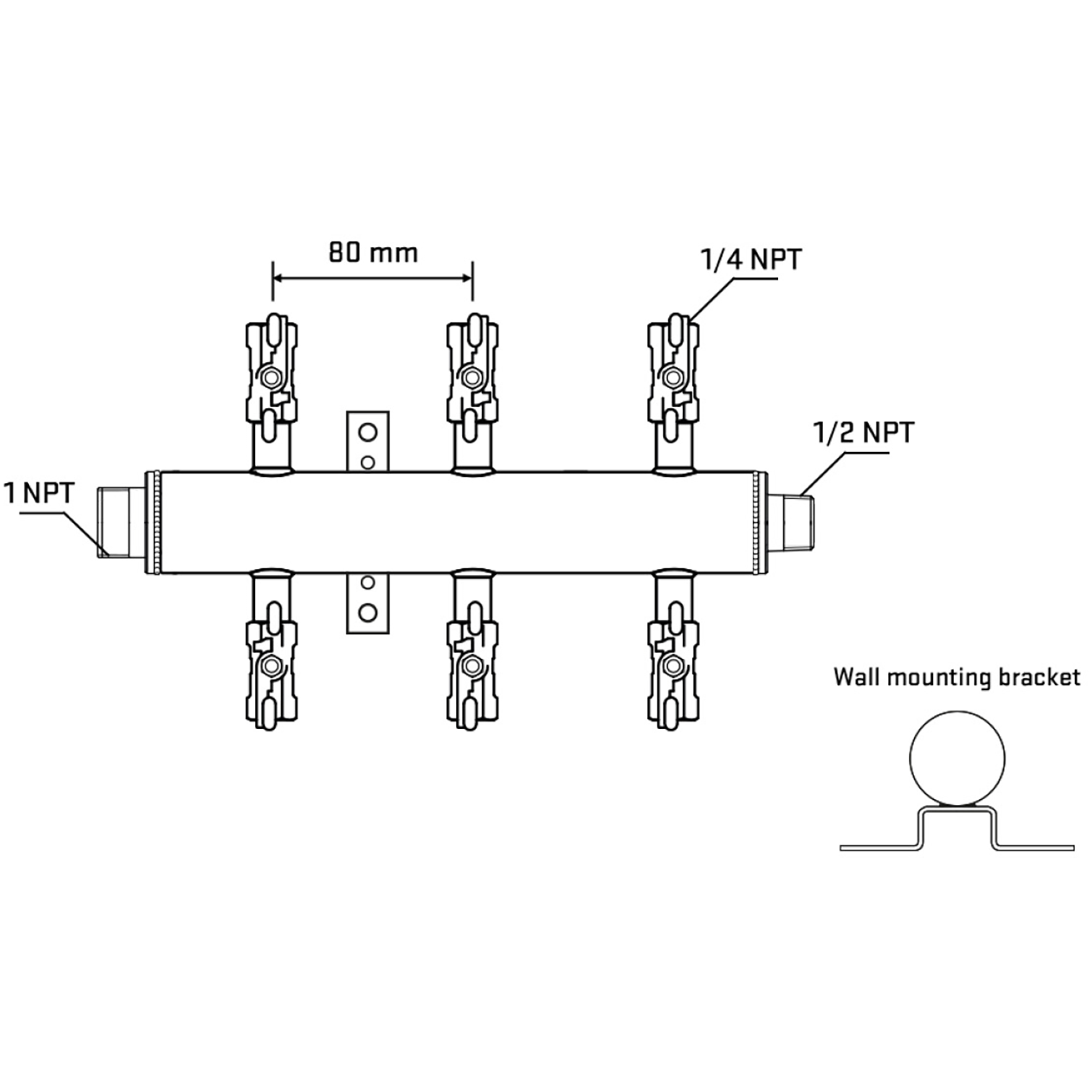 M506A021132 Manifolds Stainless Steel Double Sided