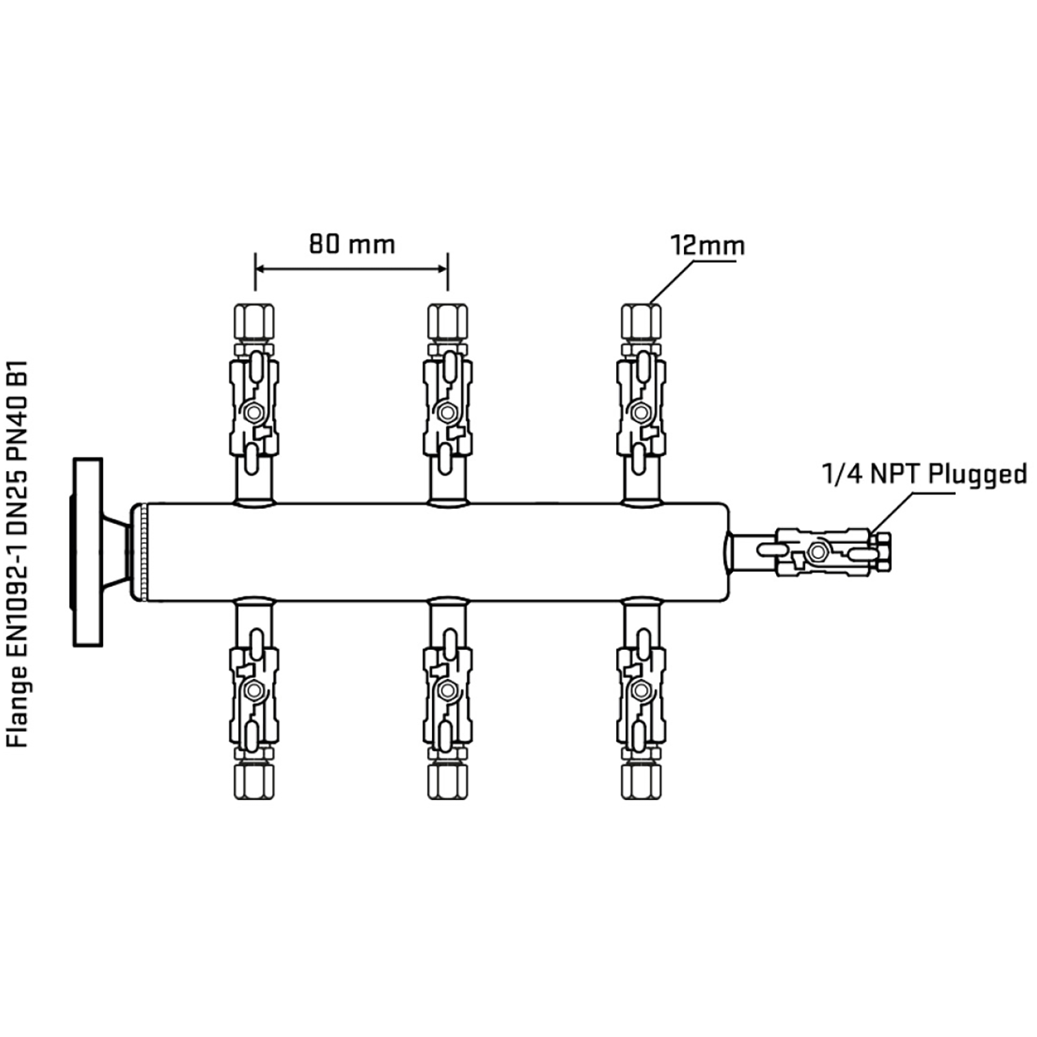 M506A030320 Manifolds Stainless Steel Double Sided