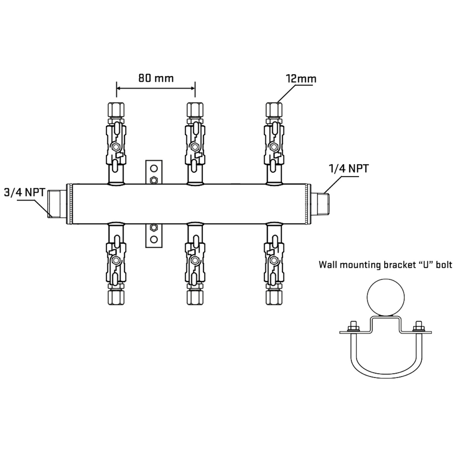 M506A031041 Manifolds Stainless Steel Double Sided