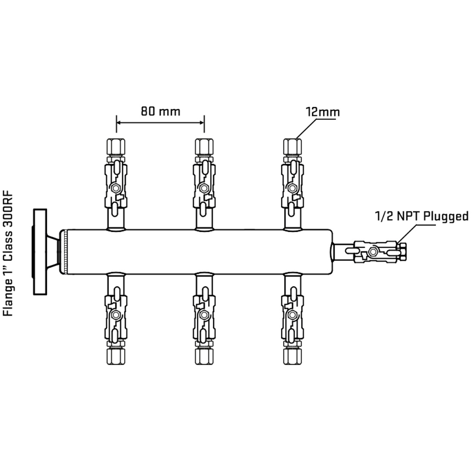 M506A040210 Manifolds Stainless Steel Double Sided