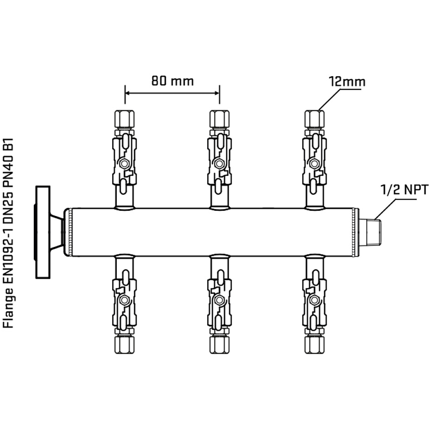 M506A040330 Manifolds Stainless Steel Double Sided