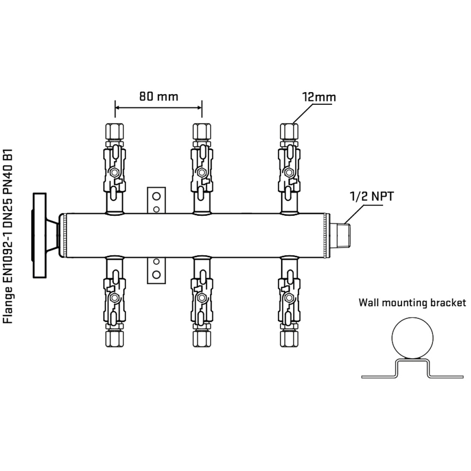 M506A040332 Manifolds Stainless Steel Double Sided