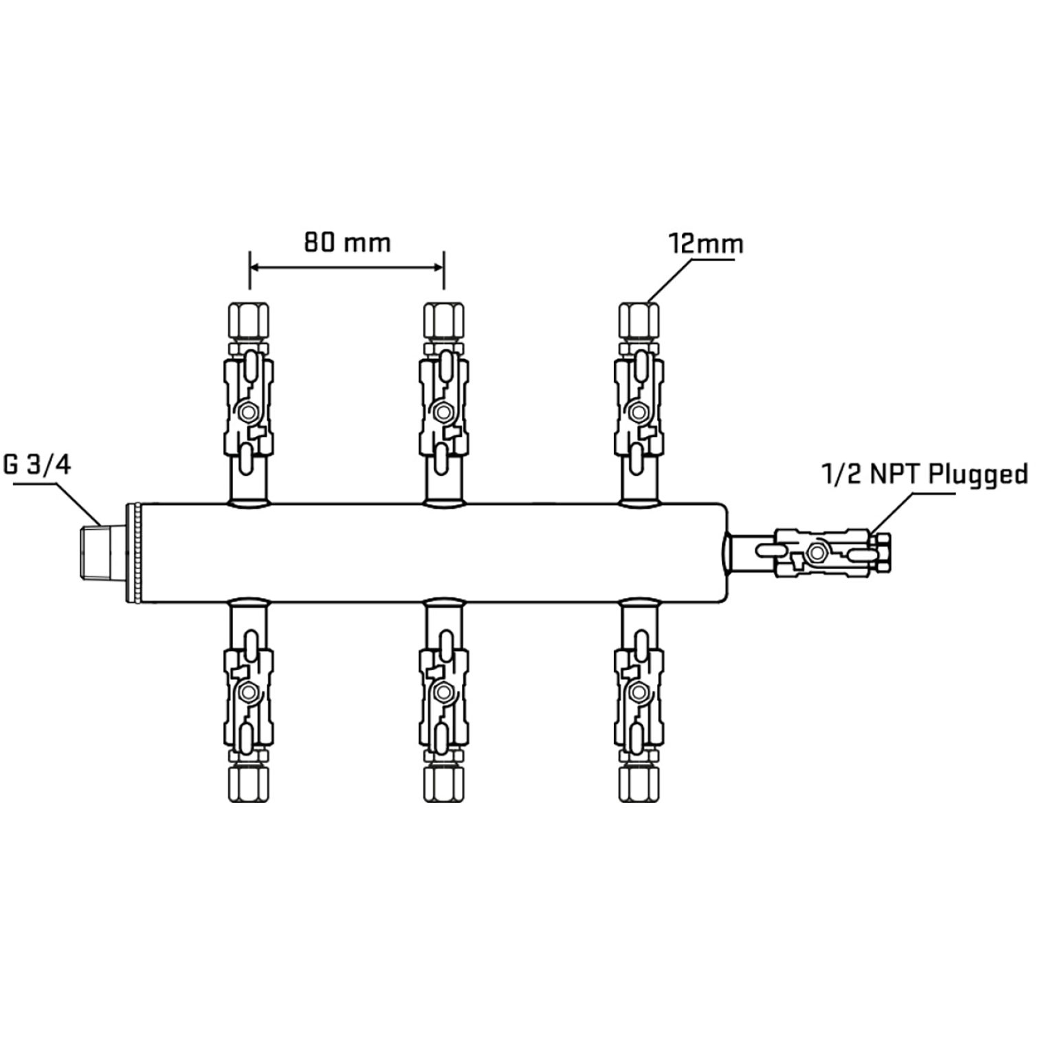 M506A040410 Manifolds Stainless Steel Double Sided