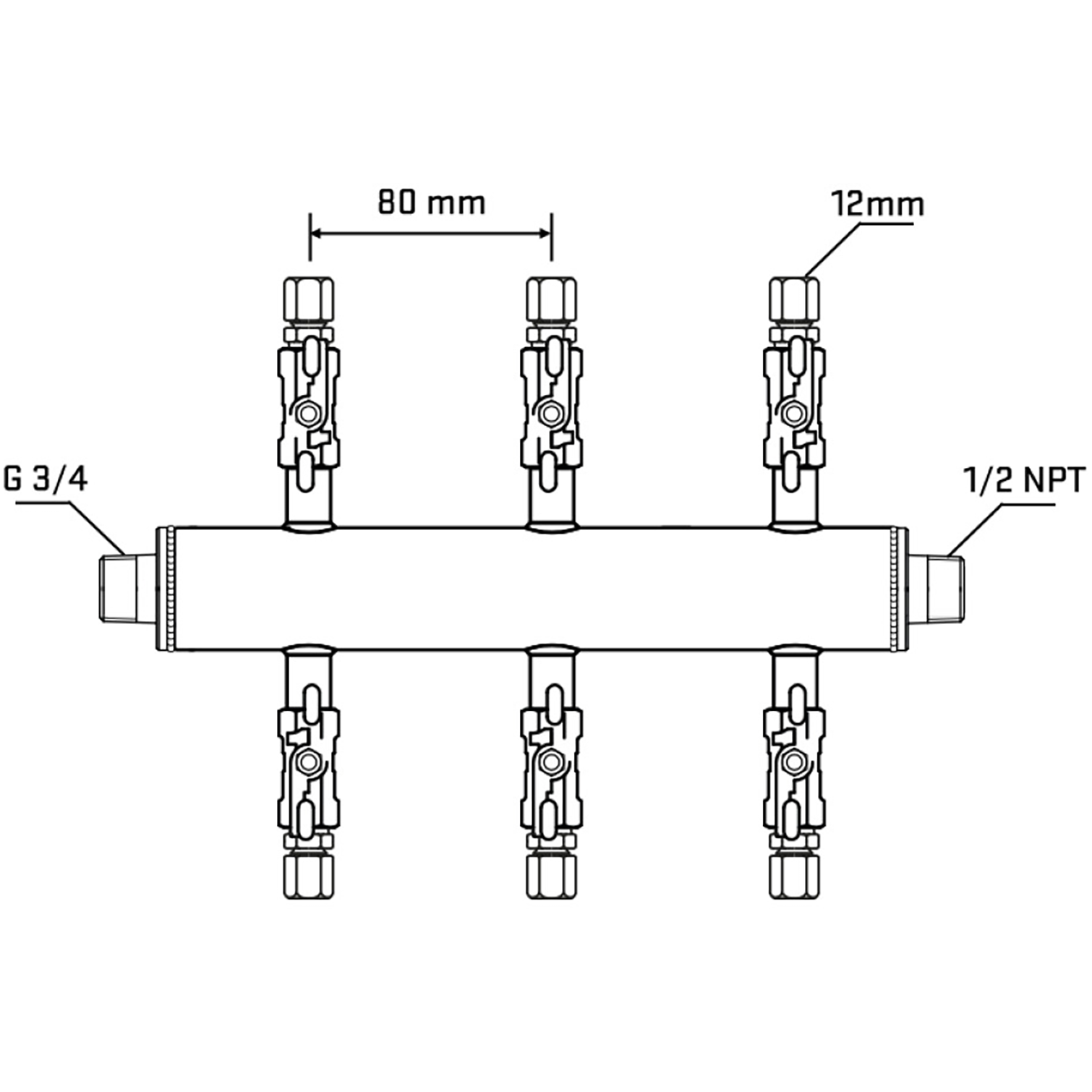 M506A040430 Manifolds Stainless Steel Double Sided