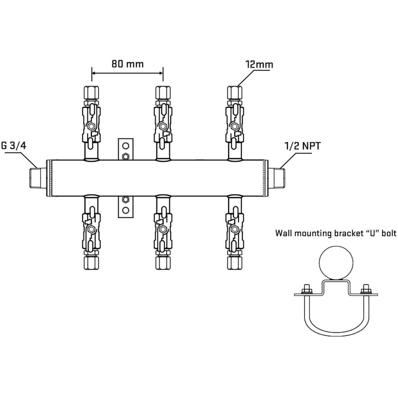 M506A040431 Manifolds Stainless Steel Double Sided