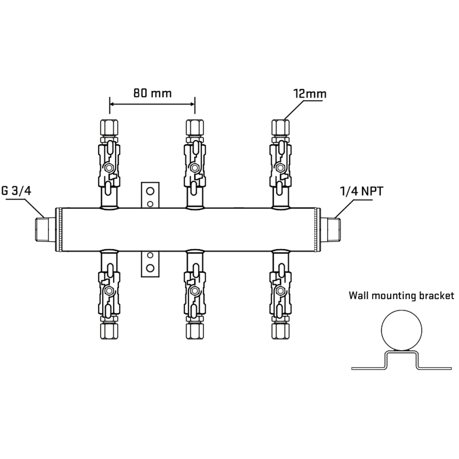 M506A040442 Manifolds Stainless Steel Double Sided