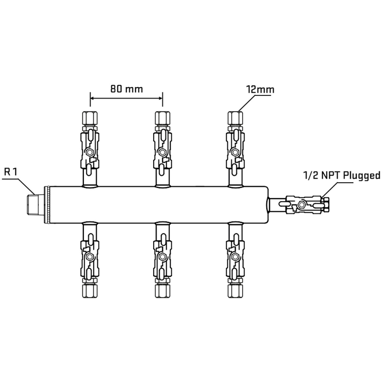 M506A040510 Manifolds Stainless Steel Double Sided