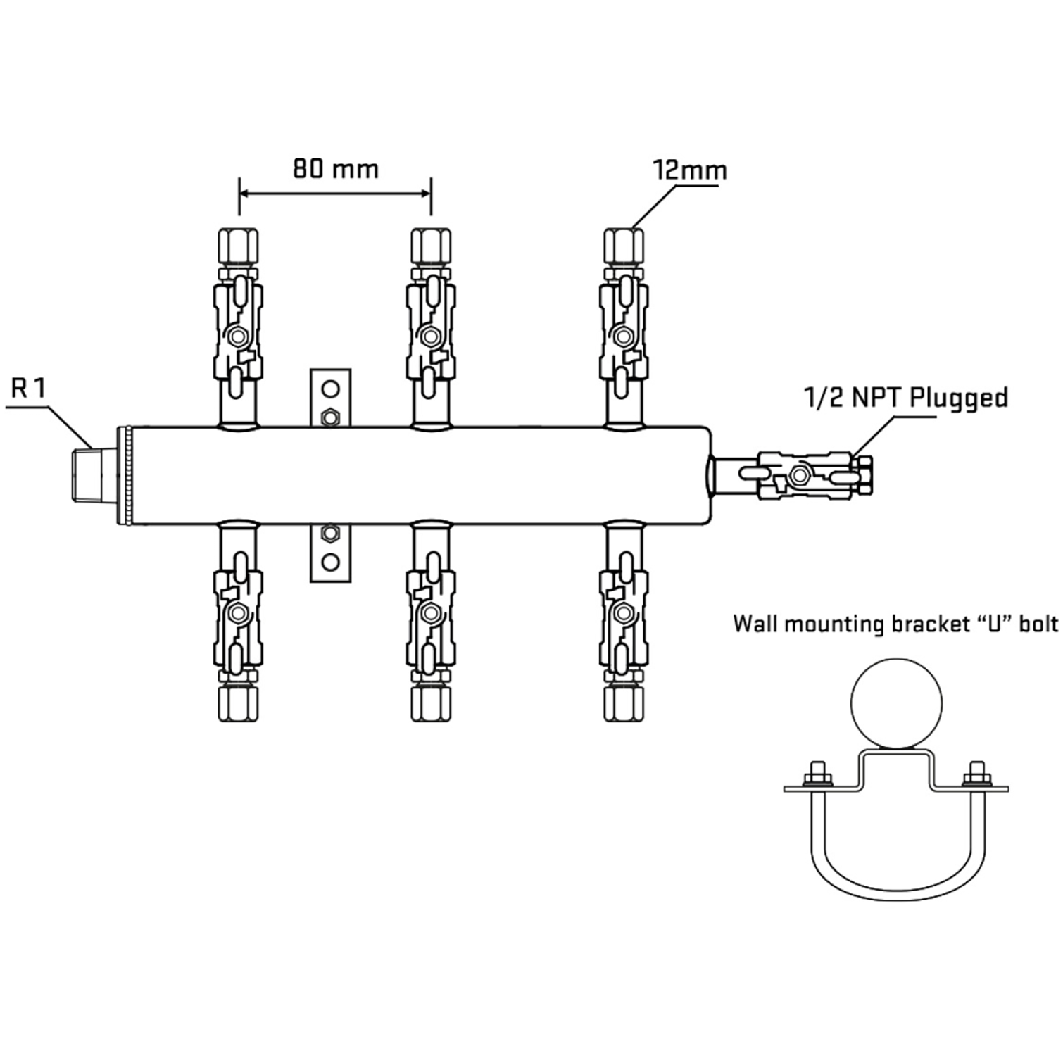 M506A040511 Manifolds Stainless Steel Double Sided