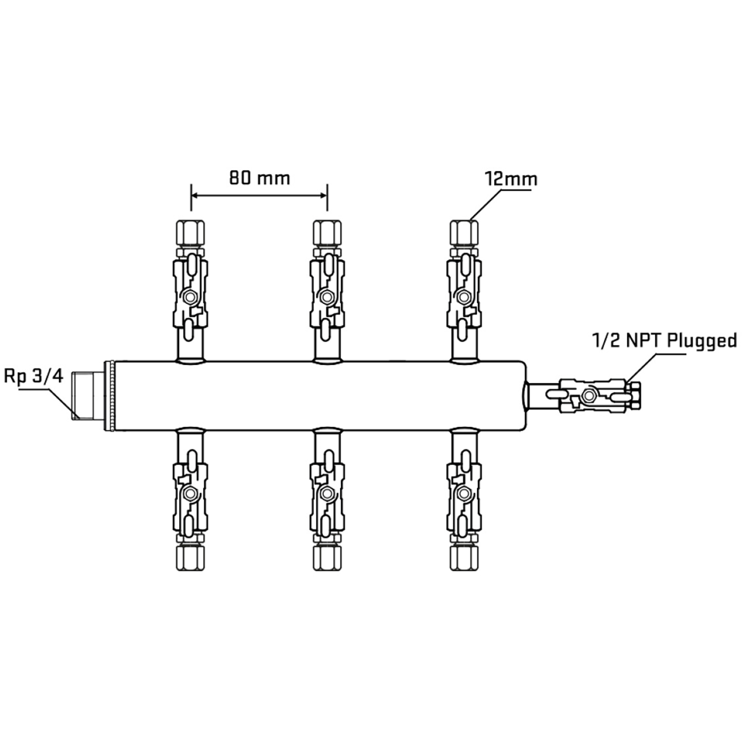 M506A040610 Manifolds Stainless Steel Double Sided