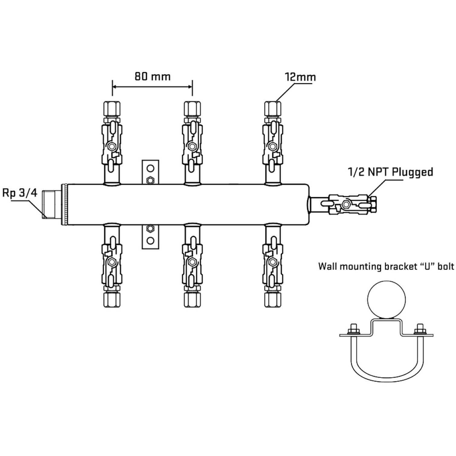 M506A040611 Manifolds Stainless Steel Double Sided