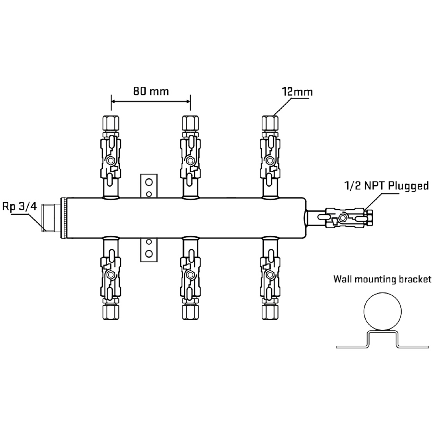 M506A040612 Manifolds Stainless Steel Double Sided