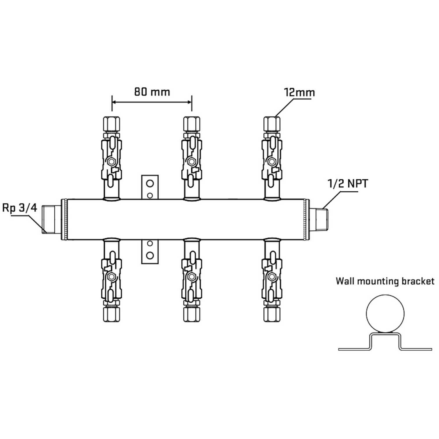 M506A040632 Manifolds Stainless Steel Double Sided