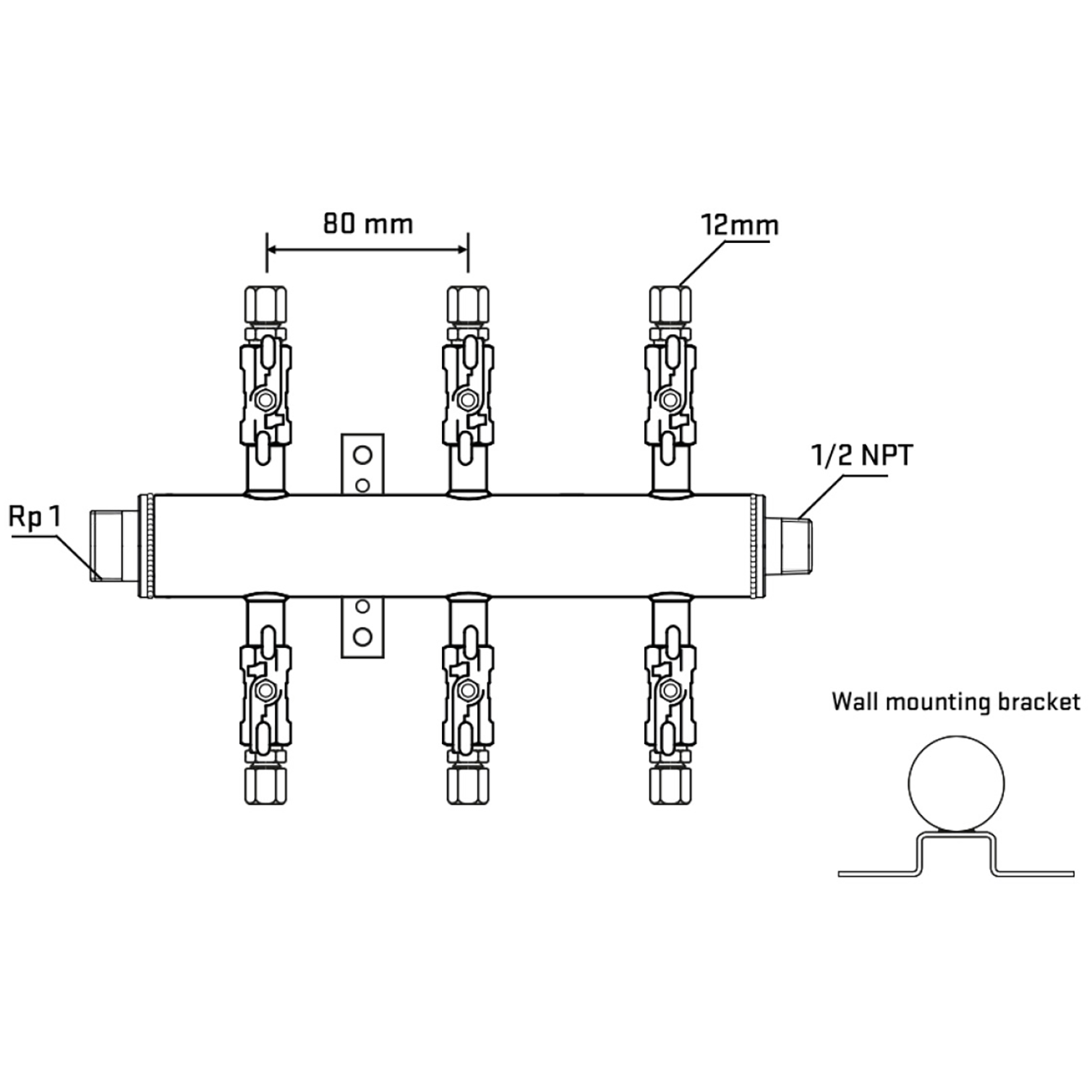 M506A040732 Manifolds Stainless Steel Double Sided