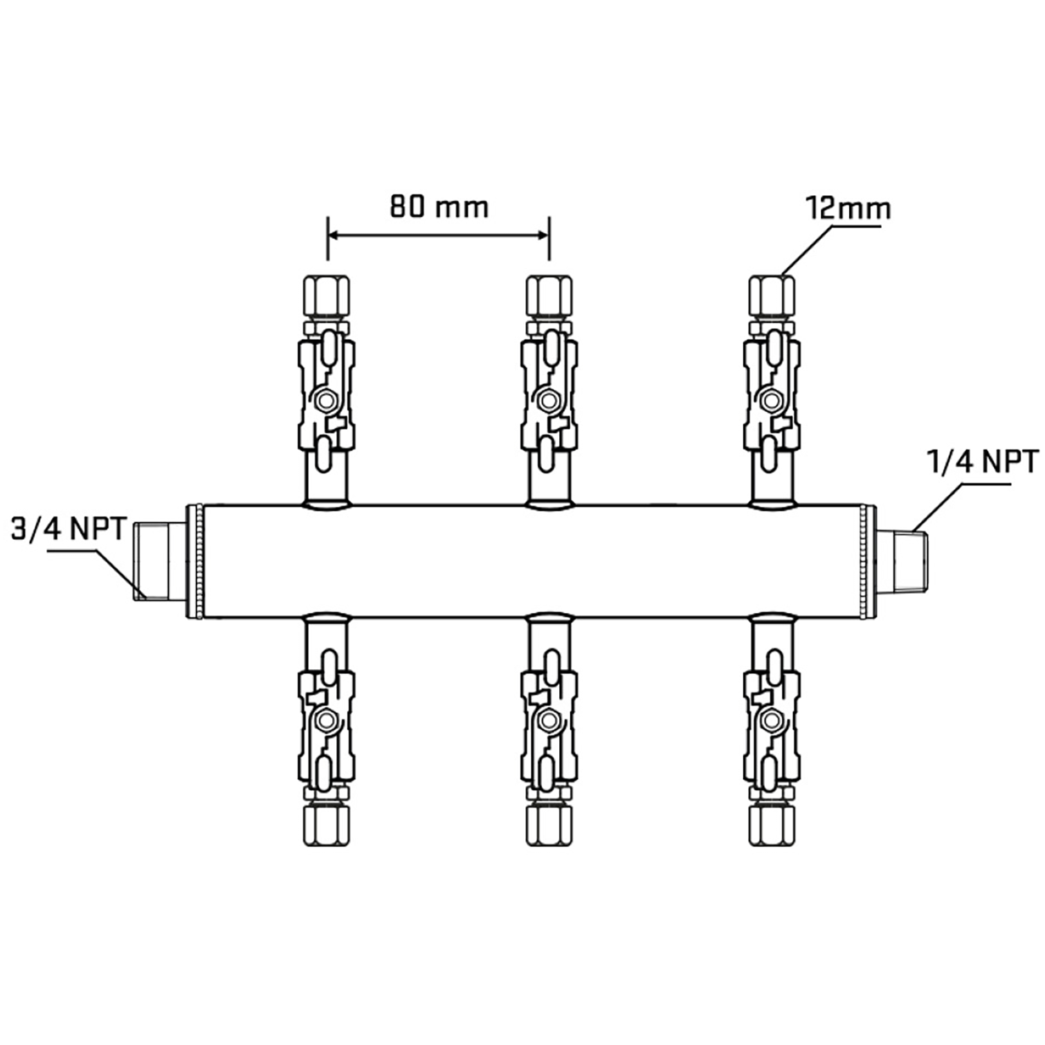 M506A041040 Manifolds Stainless Steel Double Sided