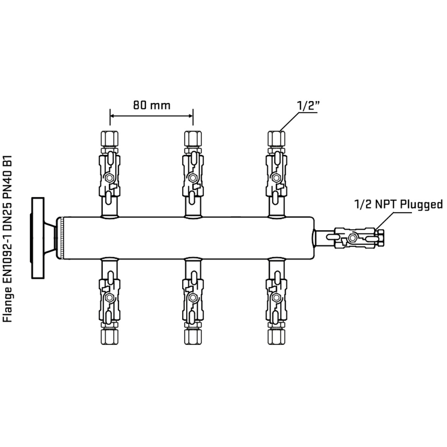 M506A050310 Manifolds Stainless Steel Double Sided
