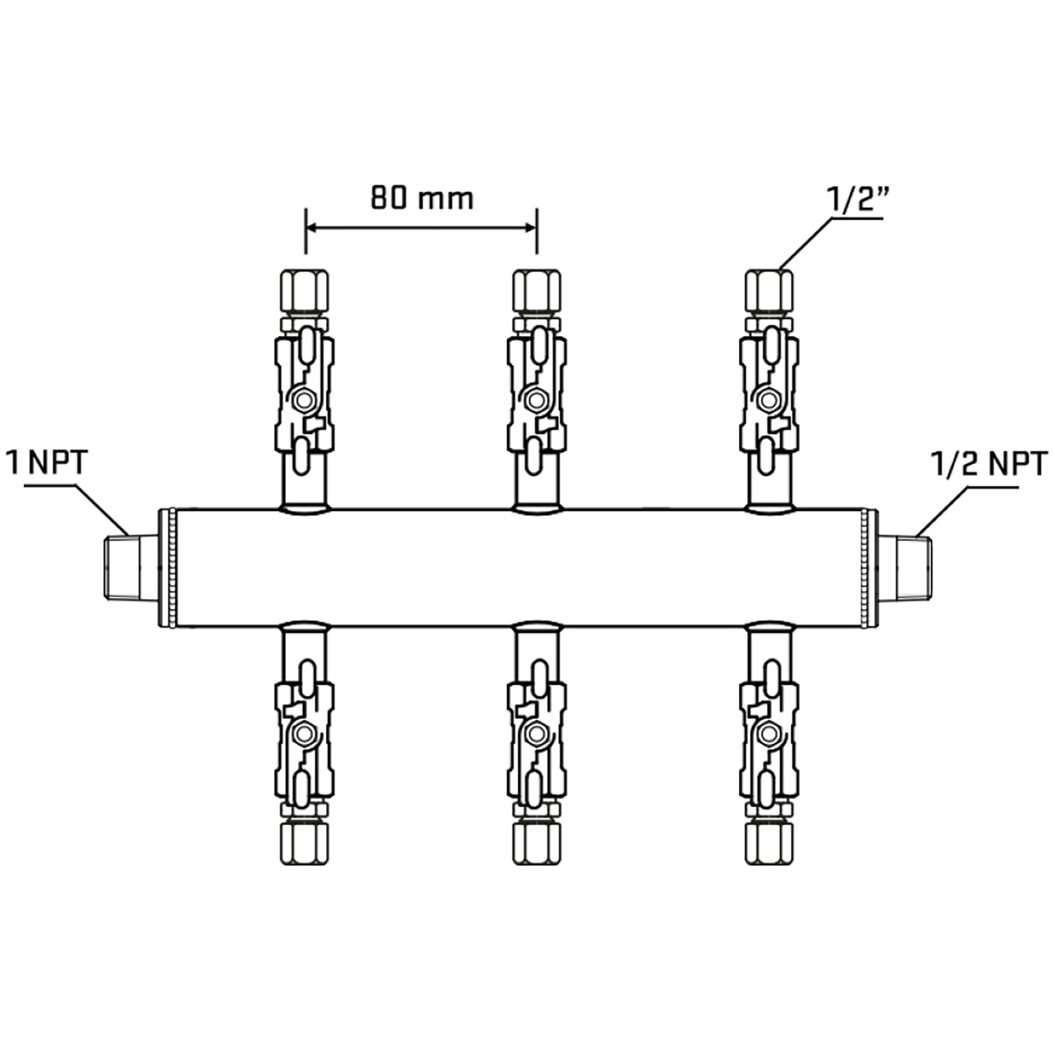 M506A050930 Manifolds Stainless Steel Double Sided