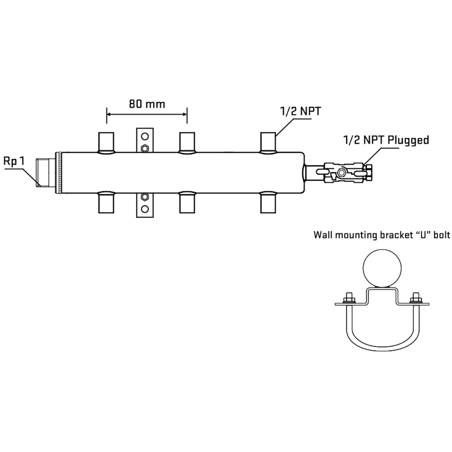 M506A060711 Manifolds Stainless Steel Double Sided